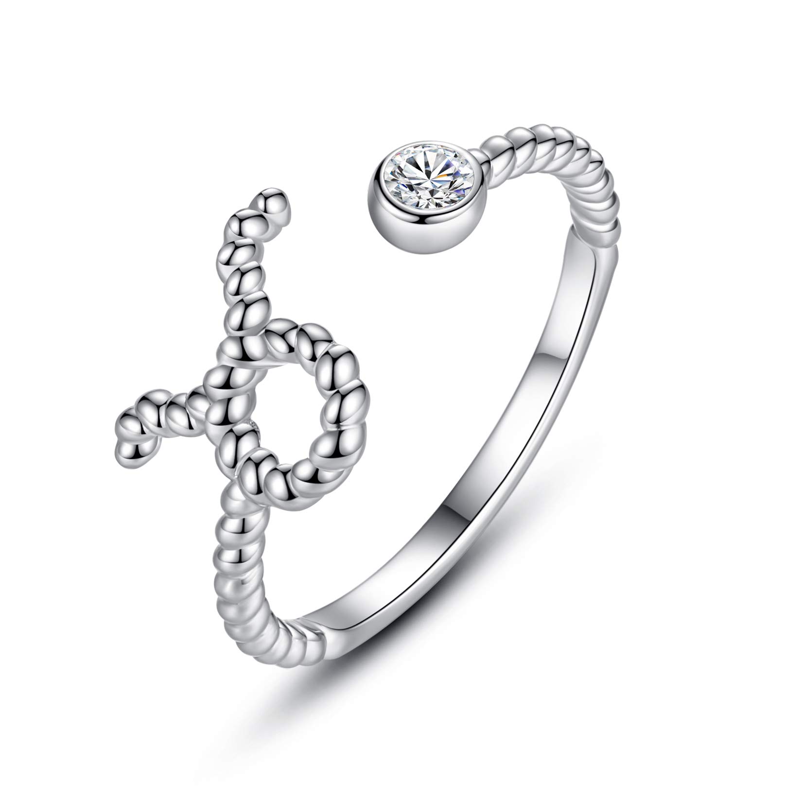 VIKI LYNN 925 Sterling Silver Taurus Zodiac Sign Constellation Astrology Adjustable Ring for Women