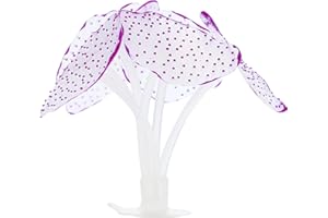 CAPASTEC Silicone Glowing Simulation Coral, Fluorescence Aquatic Artificial Water Plants for Fish Tank (Purple)