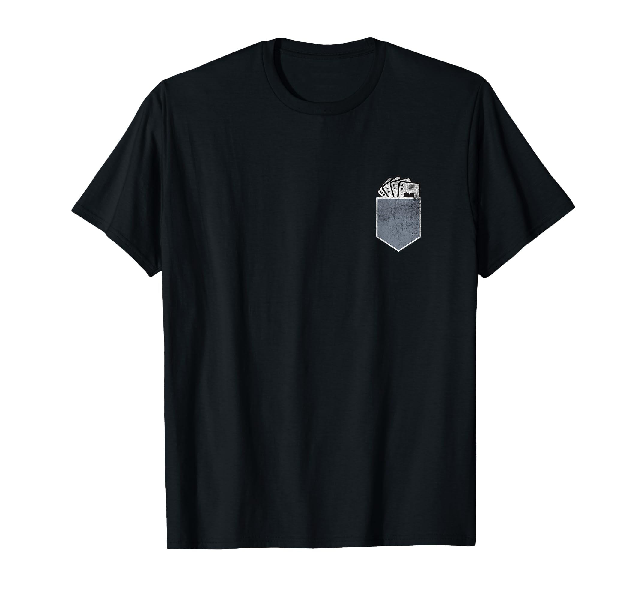 Funny Poker Playing Cards Pocket Tee Aces Design Poker T-Shirt