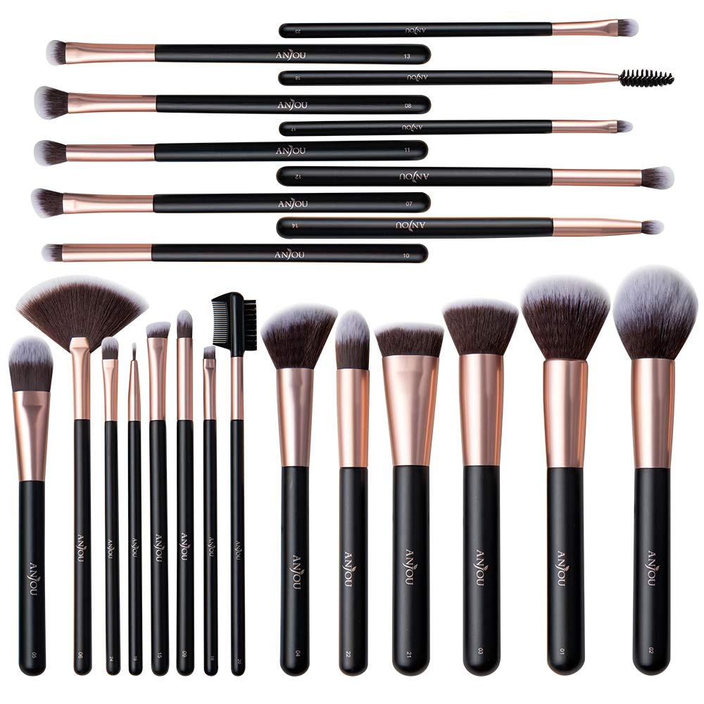 Anjou Makeup Brush Set, 24pcs Premium Cosmetic Brushes for ...