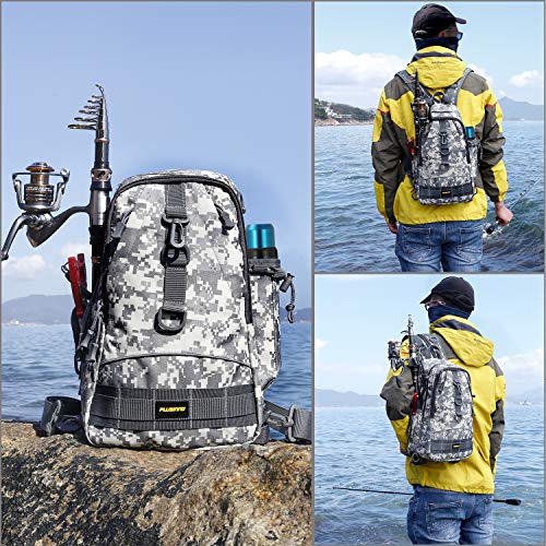 PLUSINNO Fishing Tackle Backpack Storage Bag，Outdoor Shoulder Backpack