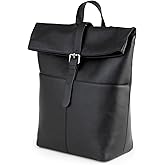 BERLINER BAGS Premium Leather Backpack Finn, Messenger Backpack With Laptop Compartment for Men and Women - Black