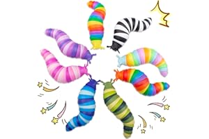 Cevioce 8 PCS Fidget Toys Slug for Adults Anxiety Sensory Toys for Party Favors Toddler Fidget Toys Age 3-4 ADHD Autism Toys for Anxiety Stress Christmas Stocking Stuffers Gifts for Boys Girls