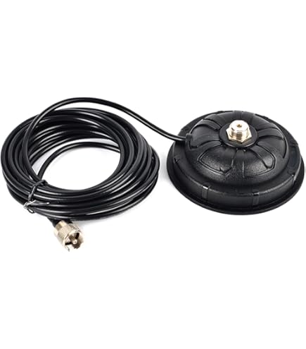Akozon Antenne de base Car Two-Way Radio Antenna Base SO239 9cm Base 5m