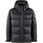 LAITIMIA Men's Winter Down Jacket with Detachable Hood Lightweight Warm Hooded Coat
