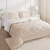 YUNLUYE Sherpa Comforter Set Queen Size, All Season Soft Warm Fleece Fall Blanket Filled with Lightweight Microfiber, Winter College Dorm Bedding Sets with 2 Pillow Sham