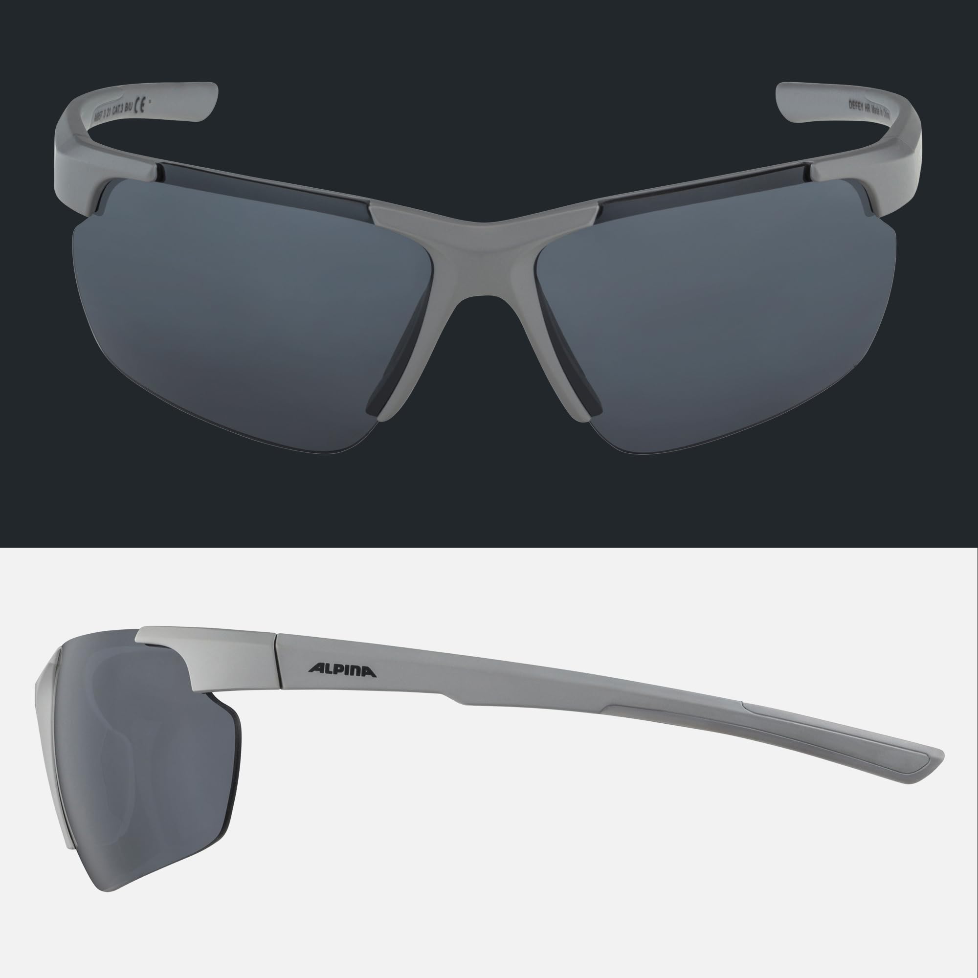 ALPINA DEFEY HR Sportbrille, moon-grey matt, One Size 4