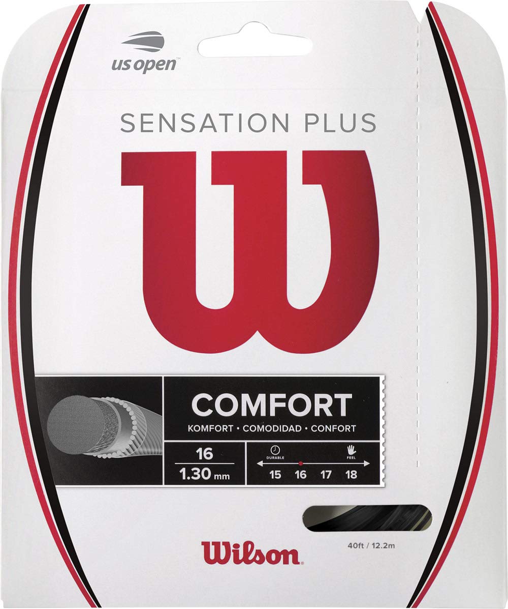 Wilson Unisex-Adult Sensation Plus Racket strings, Black, 16