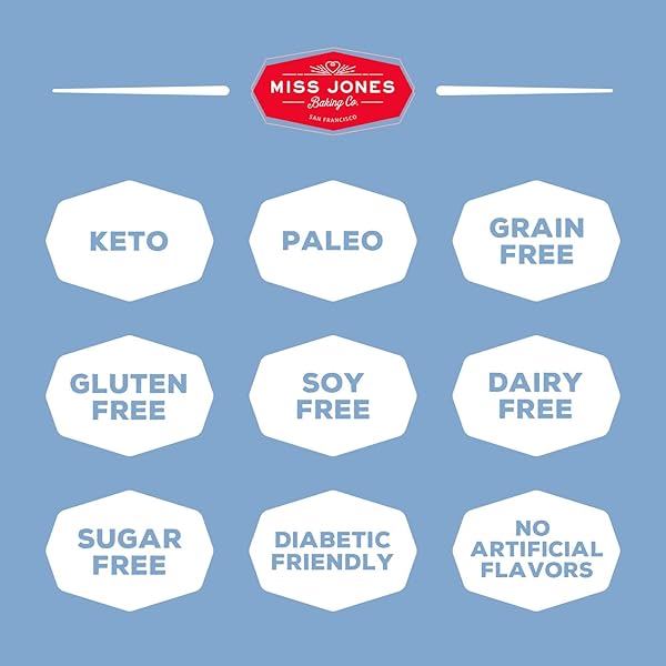 MISS JONES BAKING BLUEBERRY MUFFIN MIX – ALMOND FLOUR, GLUTEN FREE, LOW CARB, NO SUGAR ADDED, NATURALLY SWEETENED DESSERTS & TREATS – KETO, DIABETIC, ATKINS, WW AND PALEO FRIENDLY