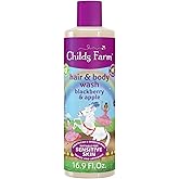 Childs Farm, Kids Hair & Body Wash for Dry, Sensitive Skin, Blackberry & Organic Apple, Gently Cleanses, Vegan, Cruelty-Free, 16.9 fl oz