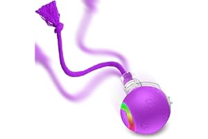 MORHANDISN Smart Interactive Cat Ball Toy, Automatic Moving Ball Toy for Indoor Cats, Fast Rolling on Carpet, Chirping & Motion-Activated Cat Toys, Fun Gift for Cats with Light, USB Rechargeable, Purple