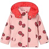 Mud Kingdom Girls Padded Jacket with Hood Tomato Print Pocket Warm Outerwear Zip Up Winter
