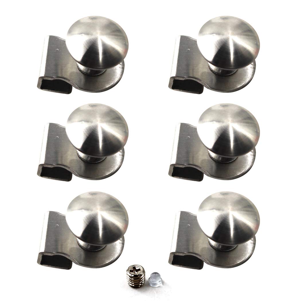 Flomore Glass Door Knob Stainless Steel Cabinet Handle Pull Glass Clamp (Pack of 6)