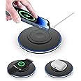 3 in 1 Wireless Charging Pad for iPhone 15 14 13 12 Series, Travel Portable 5W Charger Station for Apple iWatch, Airpods3/2/Pro, 15W Max Wireless Charger for Samsung Galaxy S23 22 21 20, Galaxy Buds