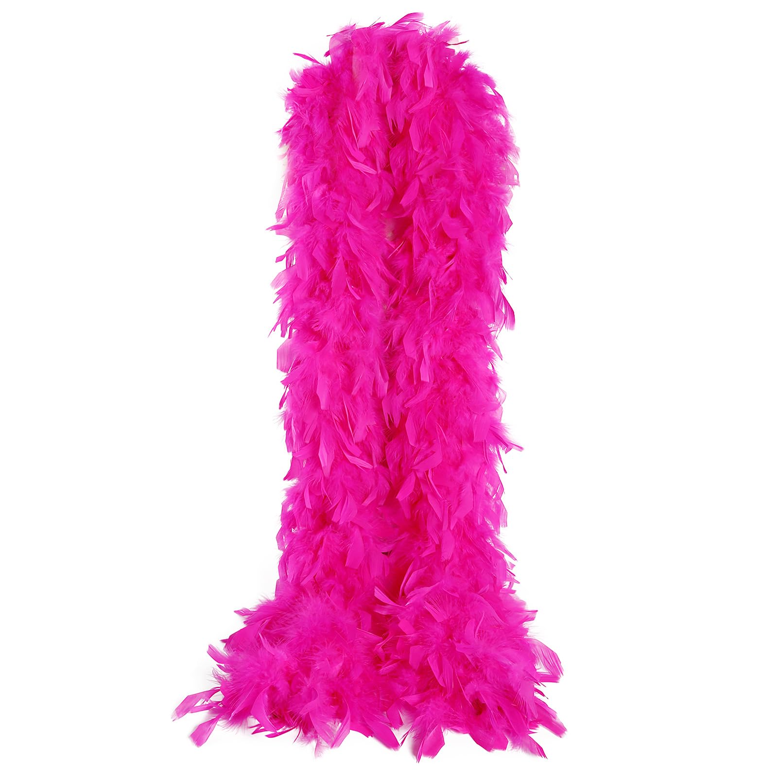 Photo 1 of THARAHT Hot Pink Chandelle Turkey Feather Boa 2Yard 100g for DIY Craft Home Dancing Wedding Party Halloween Costume Decoration Feather Boa