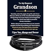JERSURY To My Grandson Bracelet Gifts For Grandson Bracelet From Grandma Grandparents for Boys, Valentines Birthday Graduation Day Christmas Easter Gifts For Teenage from Nana