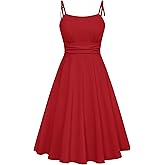 Belle Poque 2026 Summer Dress for Women Spaghetti Strap Flowy Midi Beach Sundress Vintage Wedding Guest Cocktail Dress