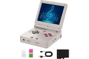 WESICH RG35XXSP FILP Retro Game Console,3.5 Inch IPS Screen 640x480,Built-in 64GB+128GB TF Card,with 3300mAh Battery Linux System Classic Game Console,Support HD and TV Output Casual Game Console(Gray)