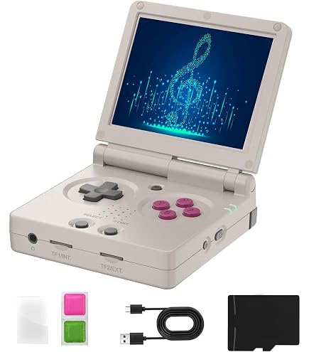 thumbnail image 2 of RG35XXSP Portable Flip Retro Handheld Game Console Linux System 3.5 '' IPS Screen Built-in 64G TF Card Pre-Installed 5532 Games RG35XX SP Clamshell Games Console Supports 5G WiFi Bluetooth HDMI Black 2 of 9