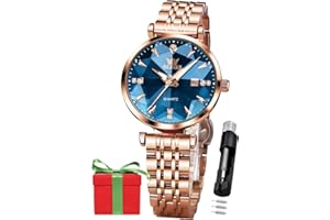 OLEVS Women Watch Fashion Rose Gold Diamond Analog Quartz Female Watch for Women Luxury Dress Ladies Stainless Steel Luminous