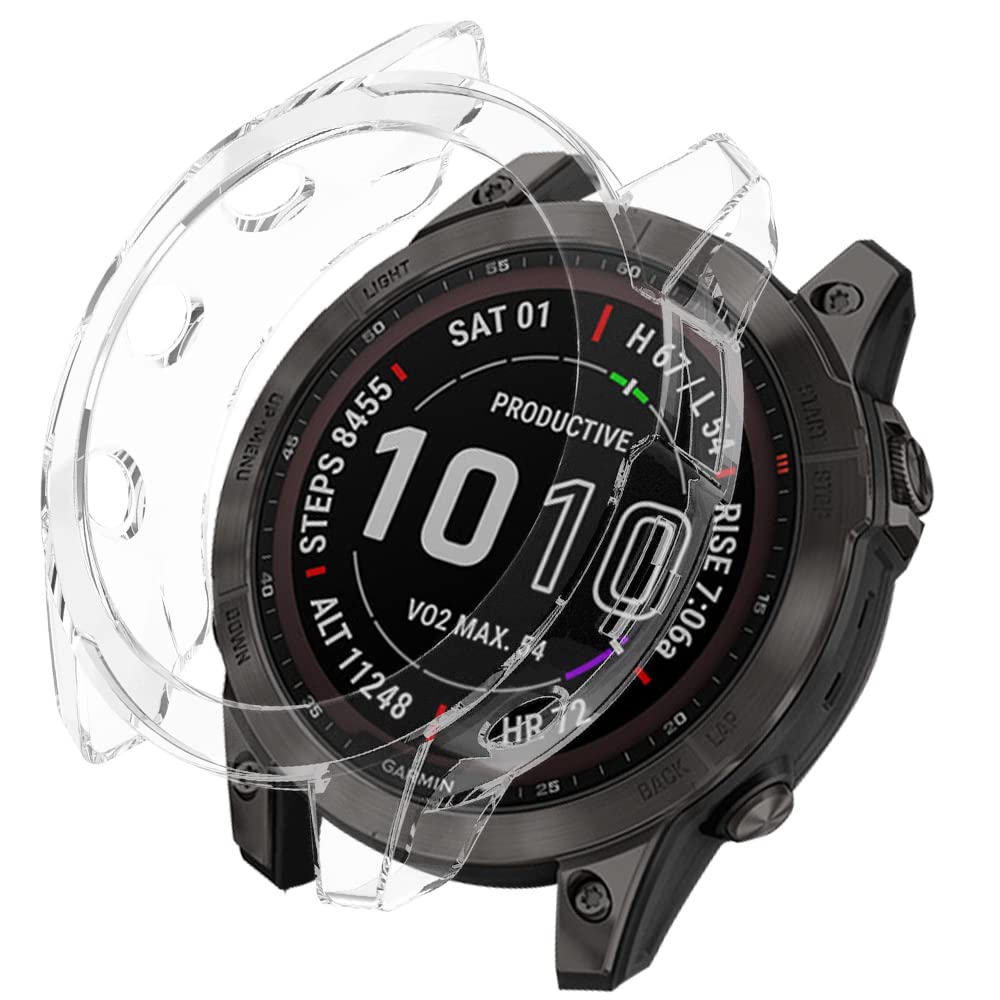 KeeFos Protective Case Compatible with Garmin Fenix 7, TPU Case [Shockproof] Protective Cover for Garmin Fenix 7 (Transparent)