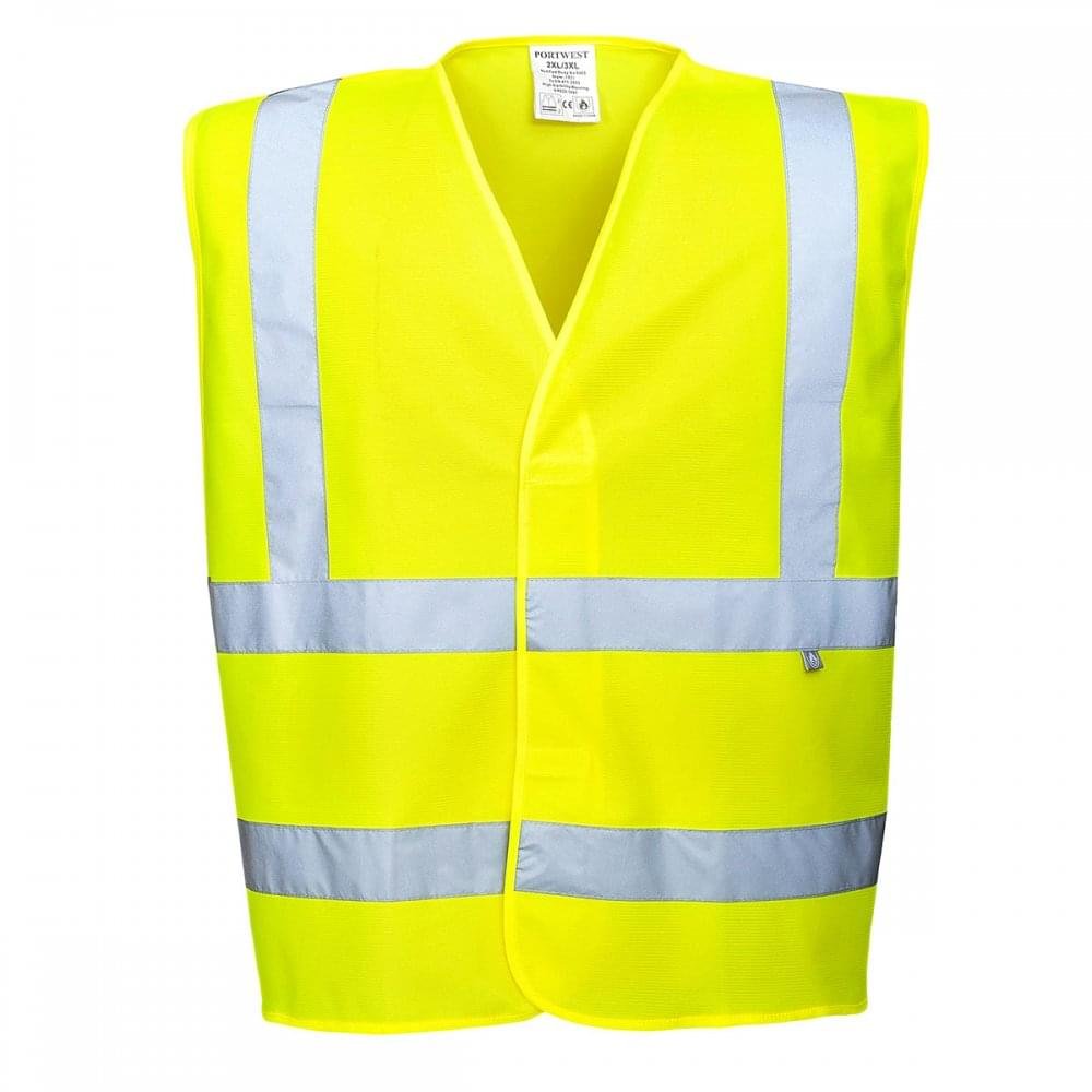 Portwest Hi-Vis Anti Static Vest - Flame Resistant, Size: L/XL, Colour: Yellow, FR71YERL/XL