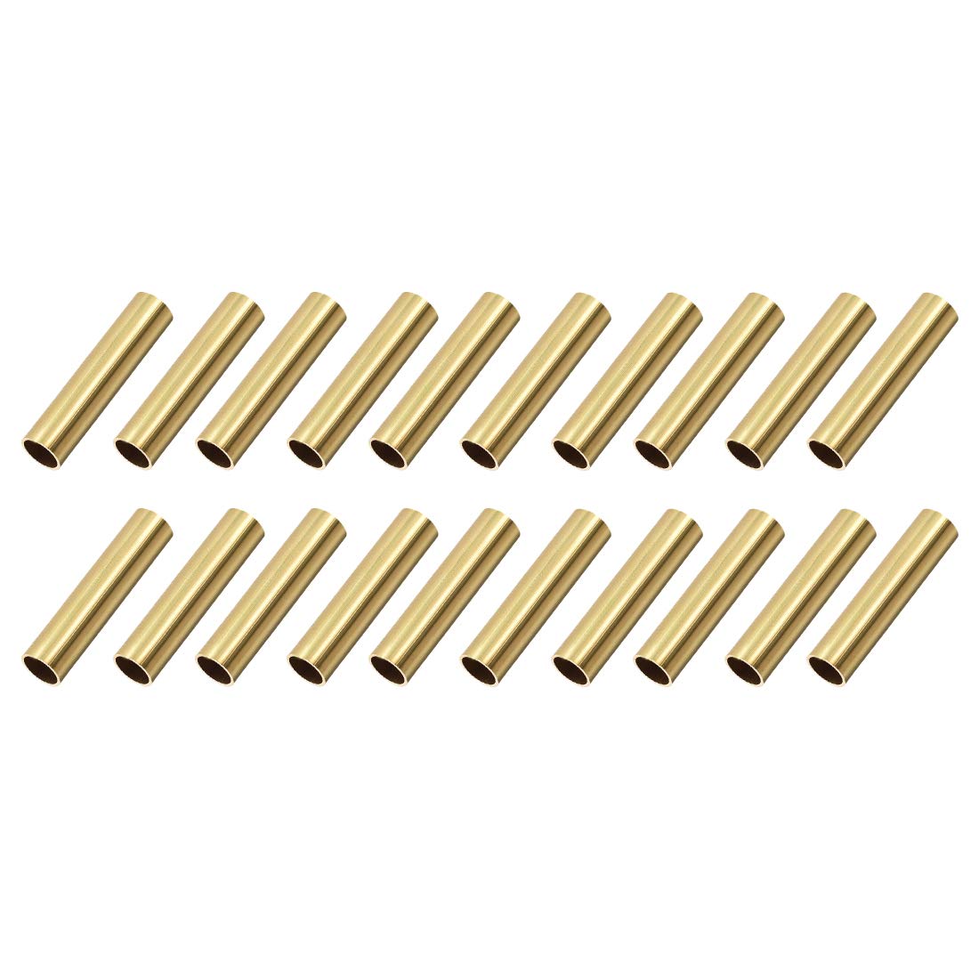 sourcing map Brass Round Tube, 7mm OD 0.5mm Wall Thickness 30mm Length Seamless Pipe Tubing for DIY Crafts 20 Pcs