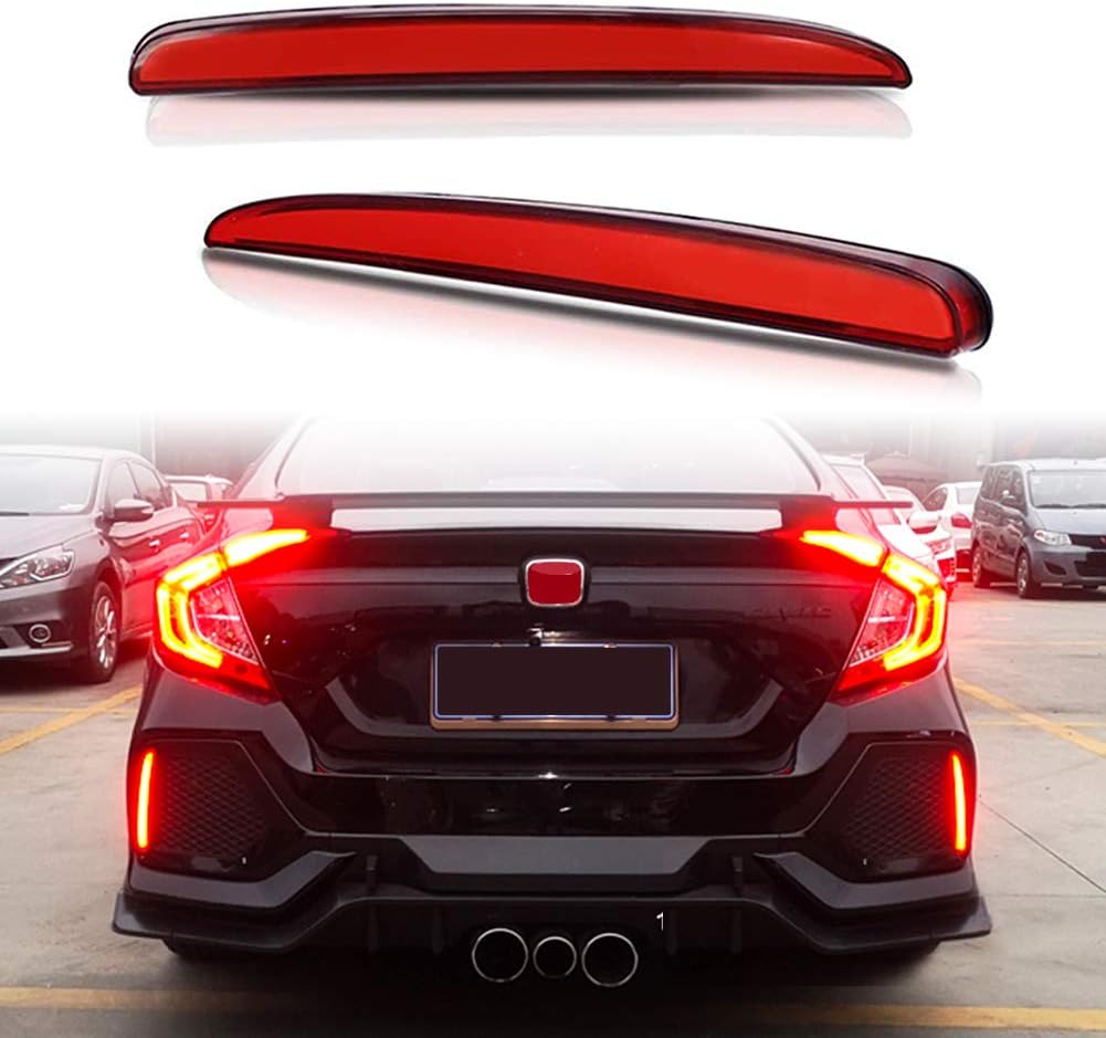 KEKE Full LED Red Lens Bumper Reflector Lights for 2017