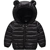 Achiyi Winter Coats Puffer Padded Jacket for Toddler Boys Girls Kids Light Outwear Cute Bear Ears with Hoods Clothing