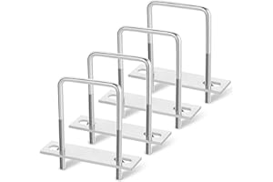 MTJSWXSY 4 Pcs U-Bolts 2 Inch Wide,2/5" x 4.3" Square U-Bolts,U Bolt Clamp in Zinc with Nuts and Frame Plates, Square u-Bolt Kit for Boat Trailer Mounting Axle