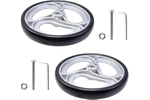 Semetall 10-inch Walker Wheels, 2PCS Anti-Slip Rubber Replacement Wheels for Walkers, Rollators
