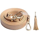 BEAULEGAN Purse Strap Replacement - Microfiber Leather - 59 Inch Long Adjustable for Crossbody Shoulder Bag - 0.7 Inch Wide, Khaki/Gold