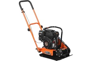 VEVOR Plate Compactor, 6.5 HP 196CC Gas Engine, 5600 VPM Vibrating Ground Rammer, 2360 lbs Compaction Force, 20.1 x 15 in Pla