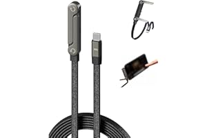 Chargestand 2-in-1 Cable – 240W Fast Charging Cord with Built-in Phone Stand, Type C and Folding Phone Holder, 5ft Multi Nylo