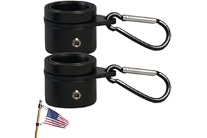 2Pcs Flag Pole Rings, 360° Swivel Flagpole Rings with Bearings, Rust-Proof 304 Stainless Steel & Aluminum Alloy for Tangle-Fr