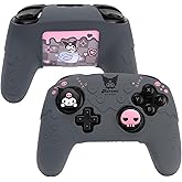 Kuitmor Switch Pro Controller Skin Set,Cute Soft Silicone Protective Cover Skin,Anti-Slip Protective Case for Switch Pro Controller with 2 Thumb Grip Caps and 1 Sticker