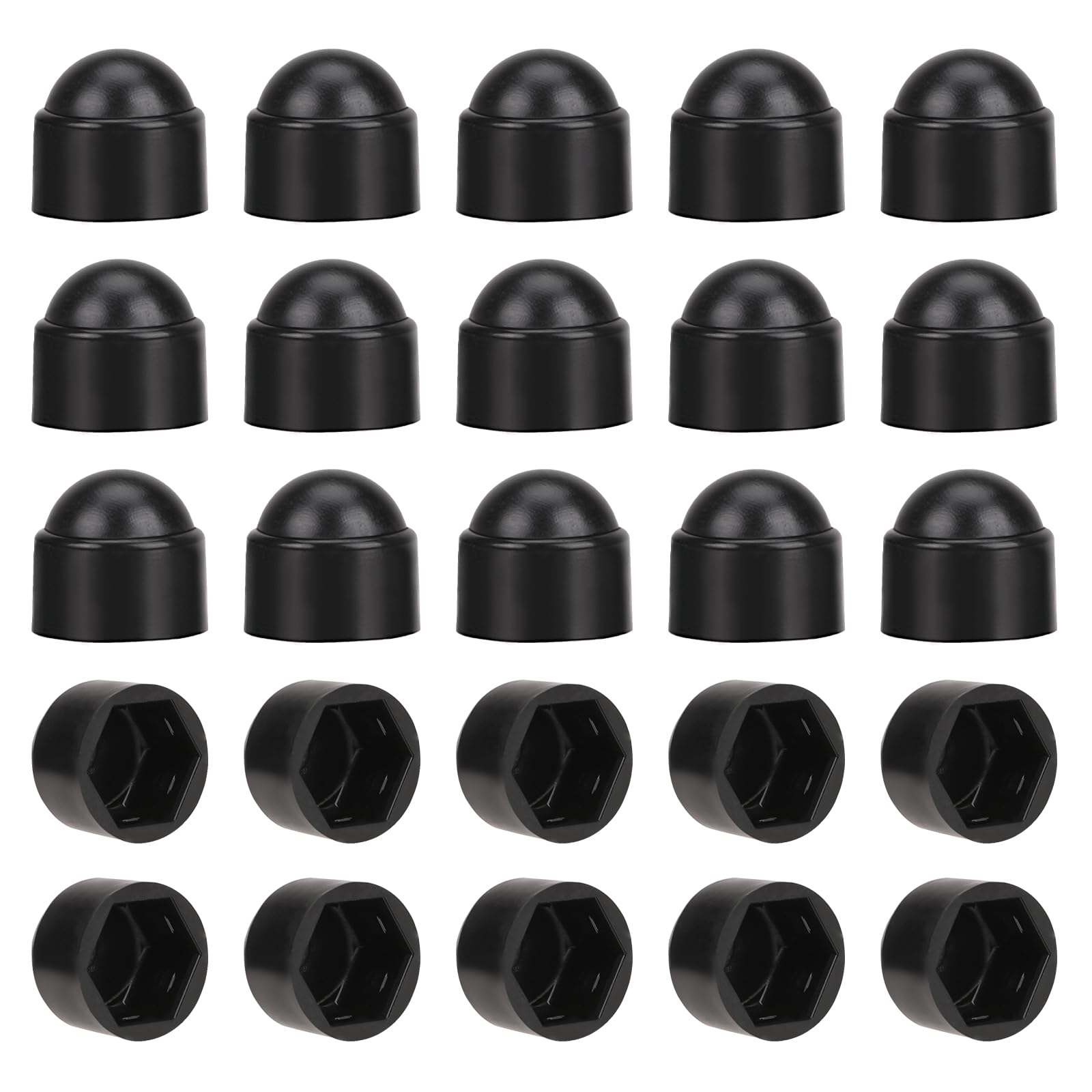 Photo 1 of 30 PCS Bolt Nut Protective Cap Hex Head Bolt Covers M6×10mm Dome Plastic Bolt Caps Black Hexagonal Dome Protective Cap Exposed