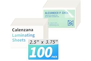 Calenzana 100 Pack 2 x 3.5 Laminating Sheets, 2.5x3.75 inch Thermal Laminating Pouches, 5 Mil