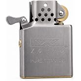 Zorro Pure Titanium Lighters Insert Compatible with Zippo | Insert Only Replacement Ideal gift Refillable Kerosene Windproof 20-Hole Chimney