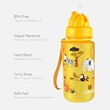 LittleLife 400ml Water Bottle Yellow Safari with Easy-Access Lid and Straw view 5