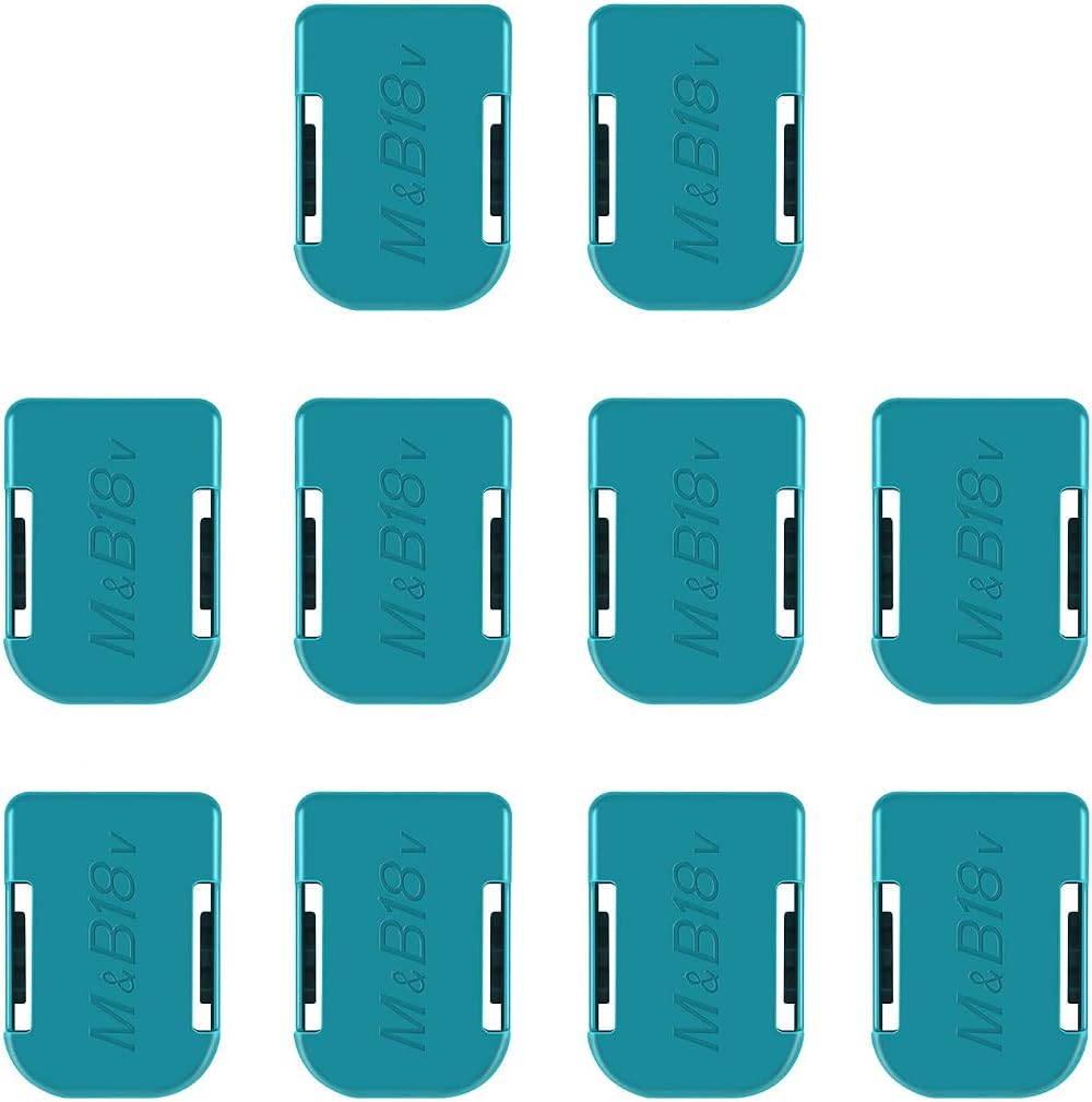 AKKOPOWER 10 Pack Battery Holder for 18V Batteries Blue Mounts Hanger