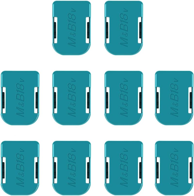 AKKOPOWER 10 Pack Battery Holder for 18V Batteries Blue Mounts Hanger