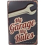 Mechanic Garage Rules Funny Tin Sign Bar Pub Diner Cafe Home Wall Decor Home Decor Art Poster Retro Vintage