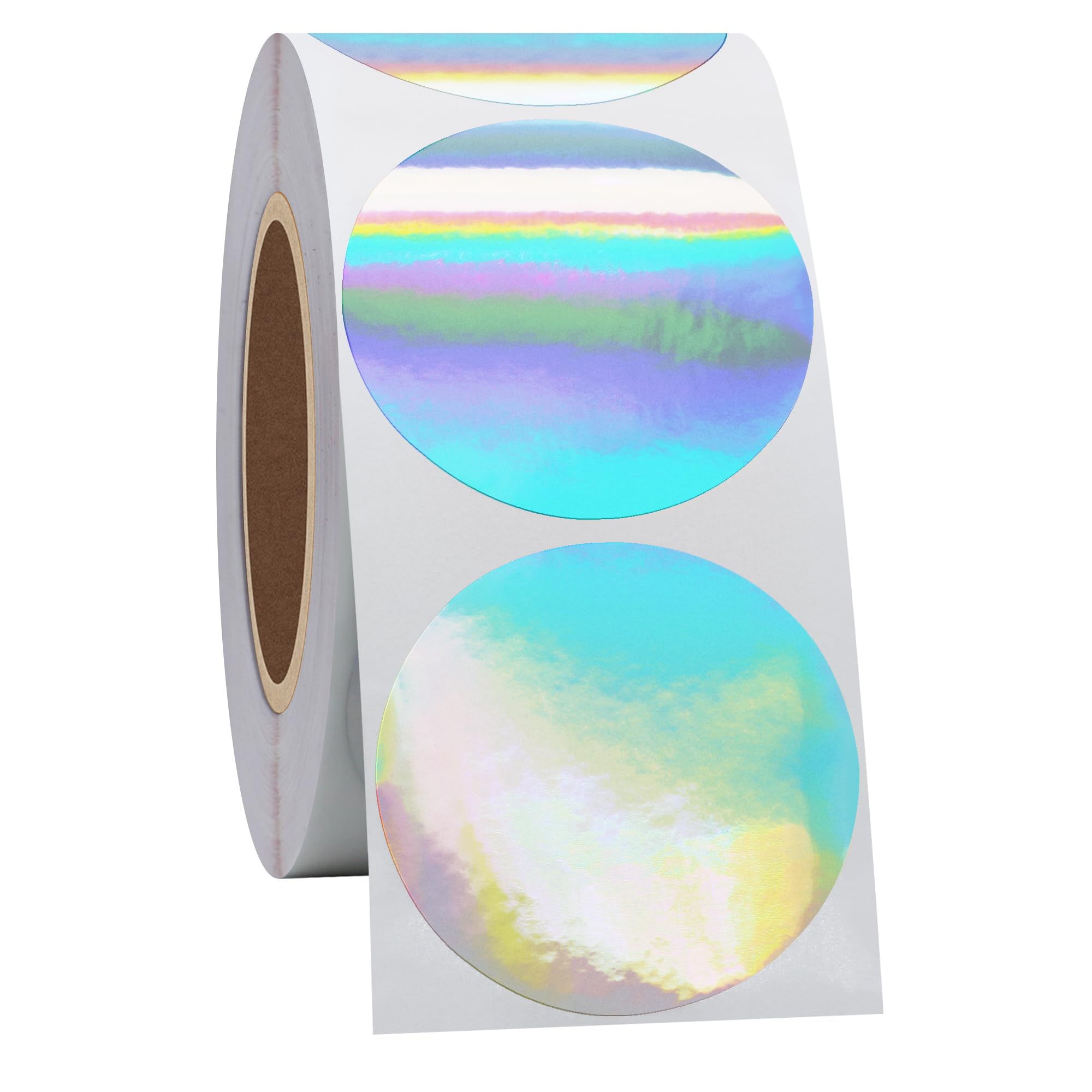Hycodest Round Laser Stickers Dot Labels Circle Sticker Shiny Gift Labels, 500 Stickers (Holographic, 38mm) — image 1