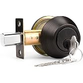 Probrico Single Cylinder Deadbolt Exterior Door Keyed Entry Oil Rubbed Bronze Finish