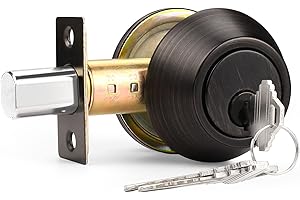 Probrico Single Cylinder Deadbolt Exterior Door Keyed Entry Oil Rubbed Bronze Finish
