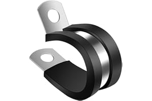 5/8 Inch Rubber Cable Clamps 50 PCS, 304 Stainless Steel Hose Pipe Clamps, Automotive Wire Rubber Insulated Clamps, Metal Cla