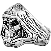 Jude Jewelers Retro Vintage Stainless Steel Death Skull Gothic Punk Party Biker Halloween Holiday Hiphop Ring