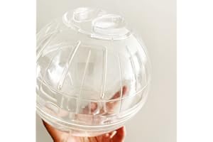 WNZQK Crystal Hamster Ball for Hamsters Less Than 4 Inches - 6" Guinea Pig Exercise Running Ball - Fitness Wheel for Small Animals - Dwarf Hamster Toy (L, White B)