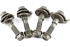 QIILU Camber Bolts, 4pcs 14mm Vehicles Steel Four Wheel Alignment Adjustable Camber Kit Cam Bolt